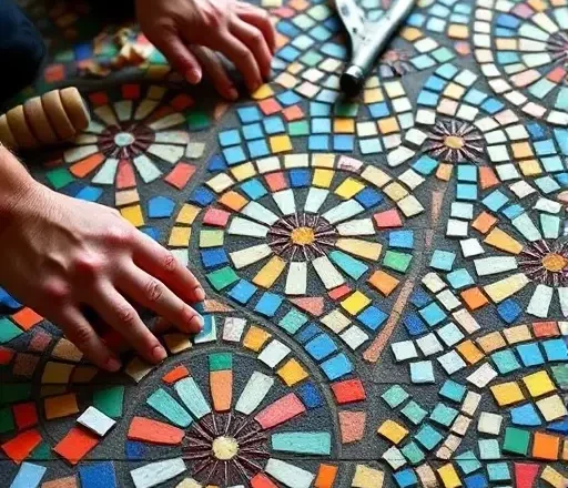 Эстетика пола: пошаговый гид по созданию мозаичного покрытия из остатков ламината и плитки.